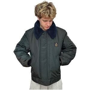Vintage Refrigiwear navy jacket faux fur collar size XL style 56